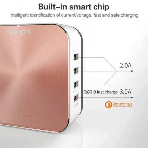 شارژر رومیزی LDNIO A8101 هشت پورت USB با فناوری QC 3.0
