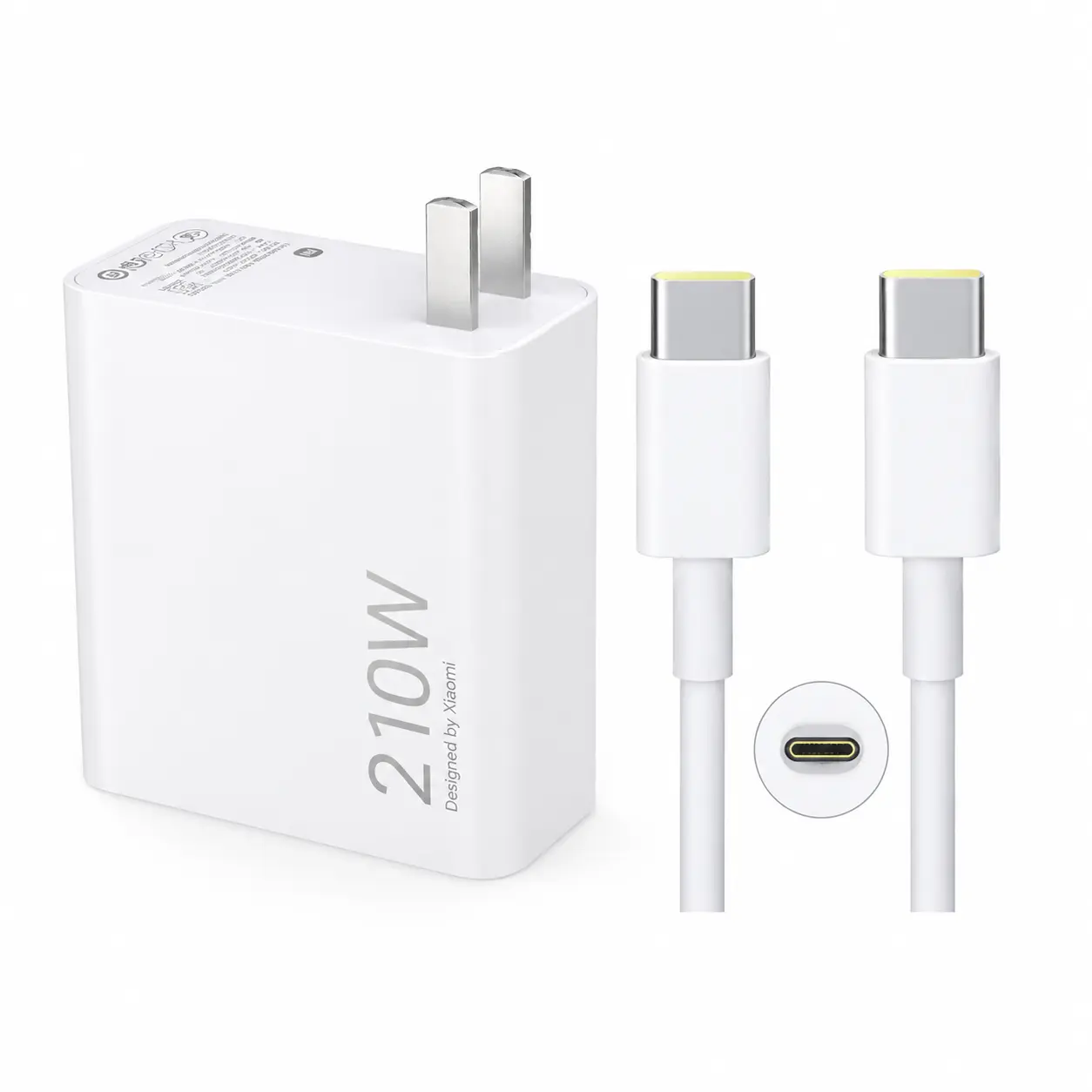 شارژر ۲۱۰ وات اصلی شیائومی مدل MDY-13-EU با پین دو تیغ